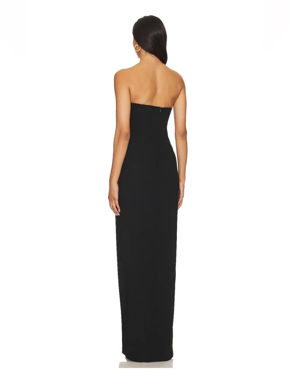 Amanda Uprichard Black Strapless Puzzle Gown